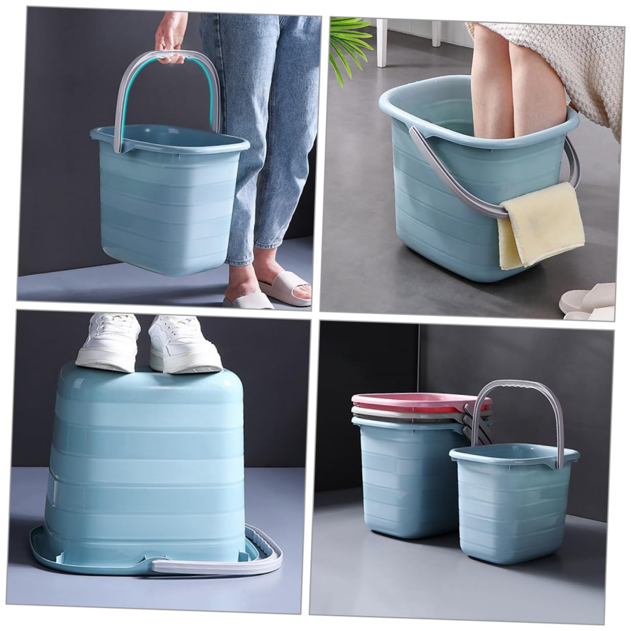 Secchio di Plastica Manico 15l Multifunzione per Pulizia e Contenitore Acqua Resistente per Famiglie e Aziende Agricole