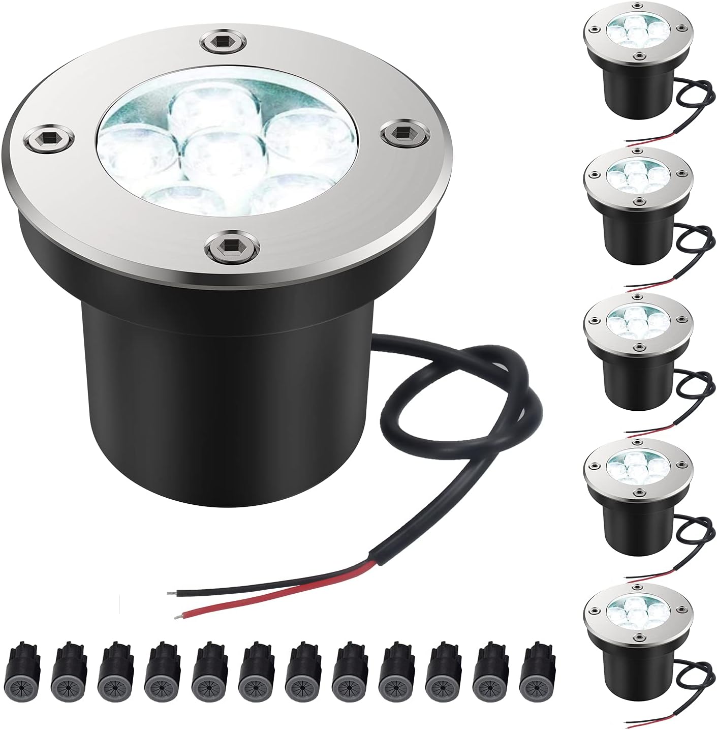 LEDVIE LED Landscape Lights, 12 Pack 7W LED Ground Lights with 24 ...