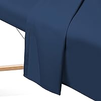 Vista 4 de Saloniture 3-Piece Microfiber Massage Table Sheet Set - Premium Facial Bed Cover - Includes Flat and Fitted Sheets with Face Cradle Cover - Navy Blue