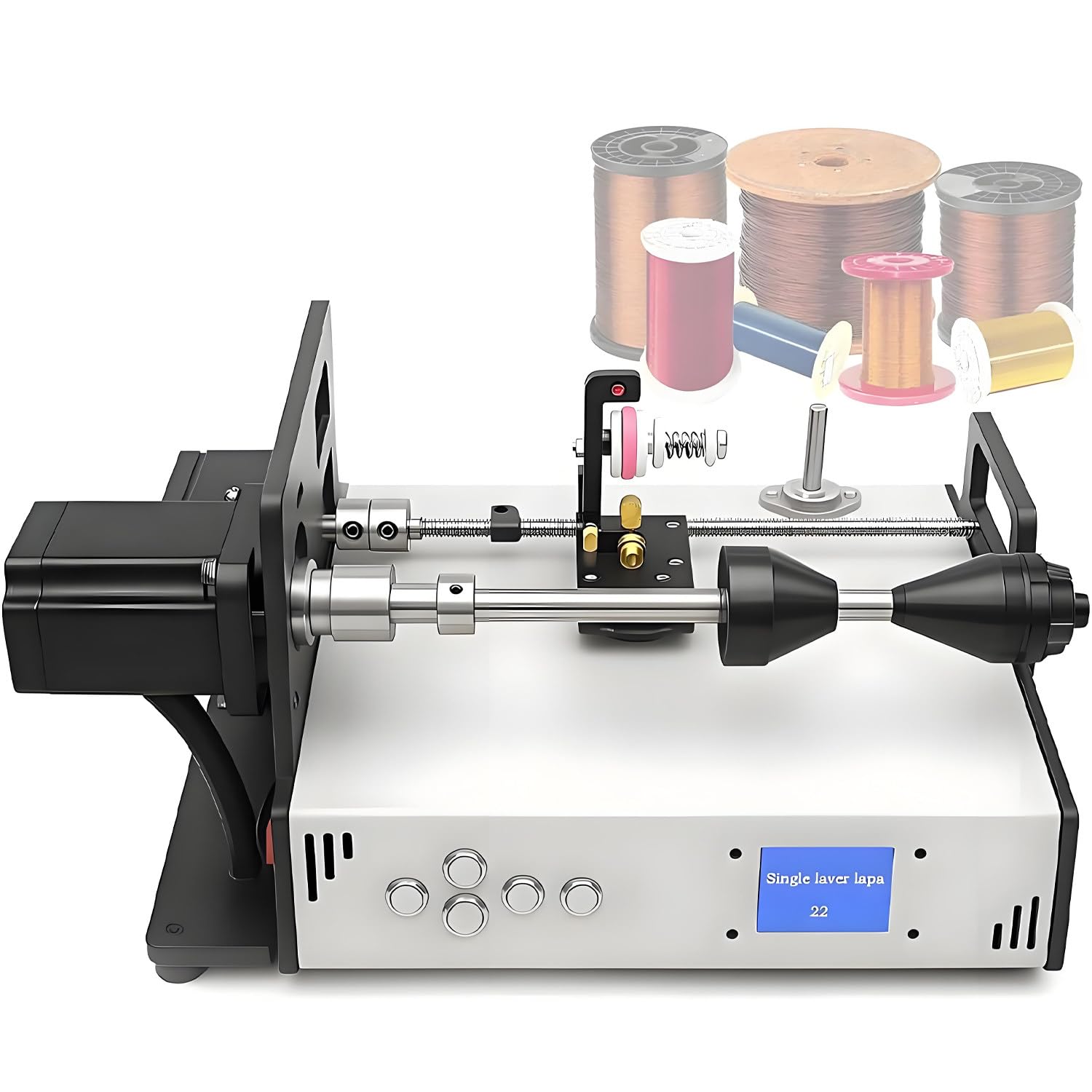 YXYLJOZ Automatic Coil Winder, 900RPM Industrial Cable Wiring Machine with LCD Memory, Fit 18-46AWG Wire, for Transformer, Tube Amplifier, Fishing Line