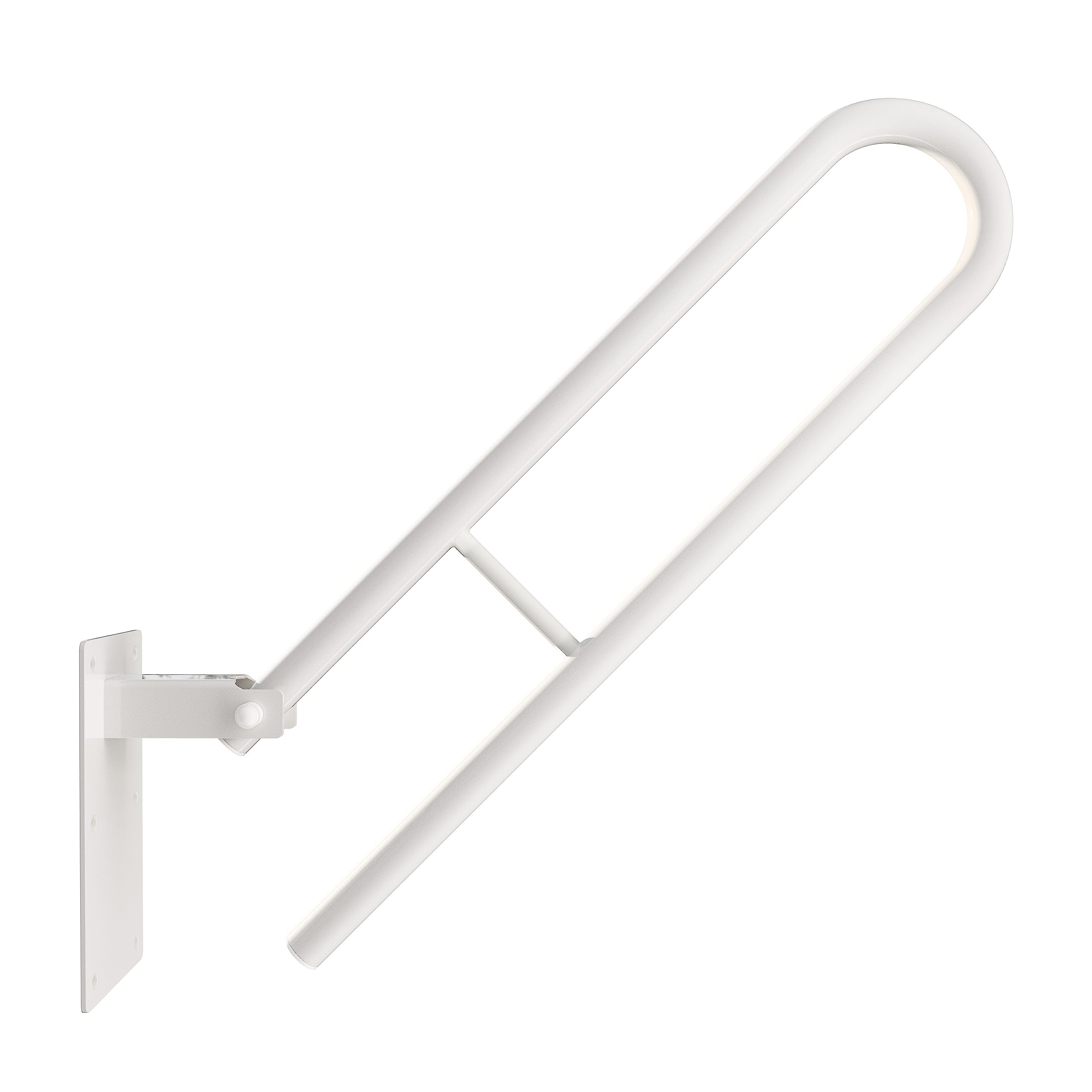 Aquabad® Barra de Apoyo abatible de acero, blanco, 80 cm