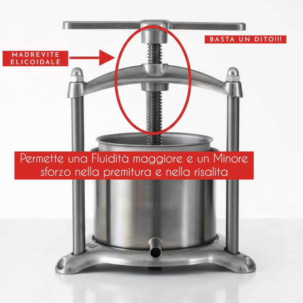 TORCHIETTO Premitutto Alluminio MEDIO Manuale Torchio Made In Italy Pentola Acciaio Inox Dedicata Resistente Per Sempre Modello 2026 SPREMIAGRUMI PER MIRTO MELENZANE CERTIFICATO