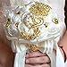 Abbie Home Advanced Customization Romantic Bride Wedding Holding Toss Bouquet Creamy White Rose Brooch with Pearls and Rhinestone Decorative brooches Accessories-Multi Color (336WG)