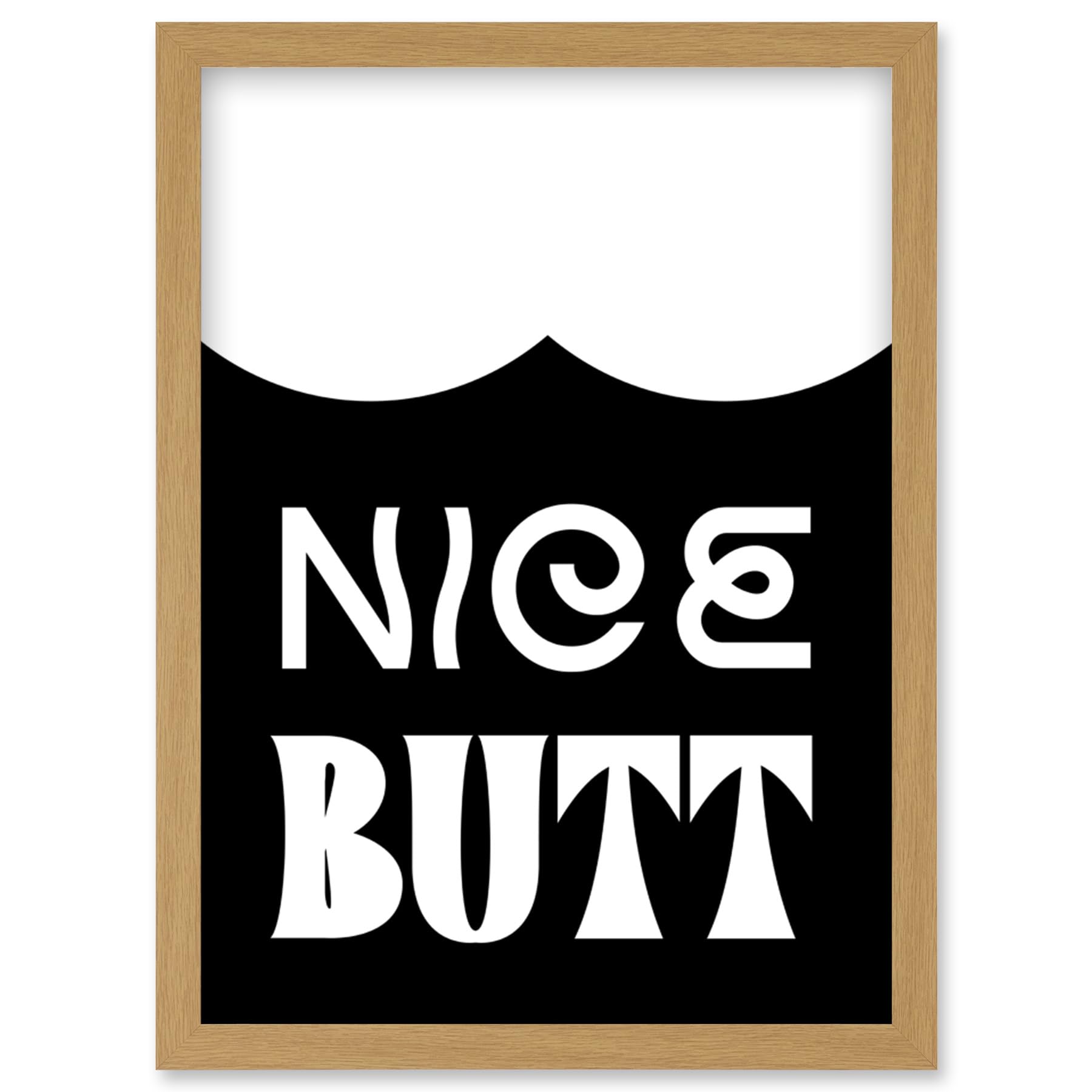 Bathroom Wall Art Nice Butt Funny Toilet Sign Bathroom Decor Artwork Framed Wall Art Print A4