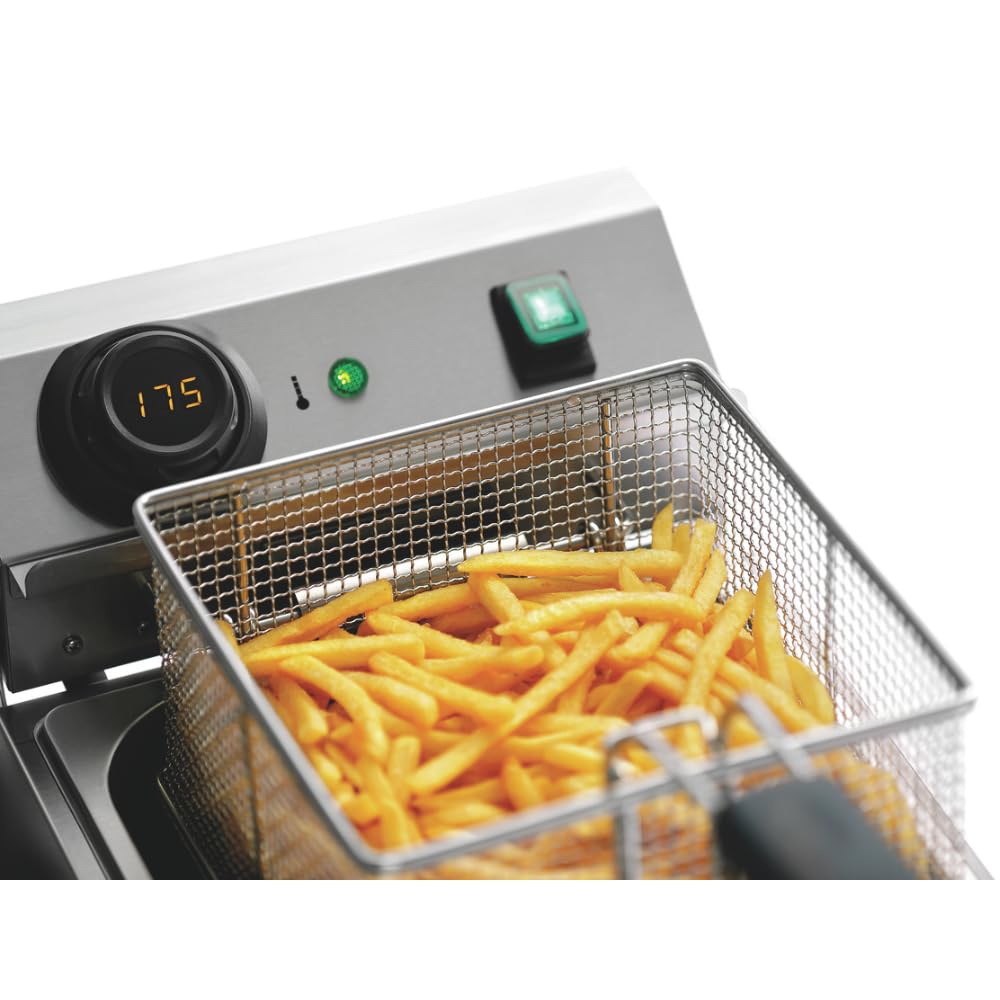 MBH Friggitrice professionale da 9 litri Friggitrice elettrica con controllo digitale per alberghiera.