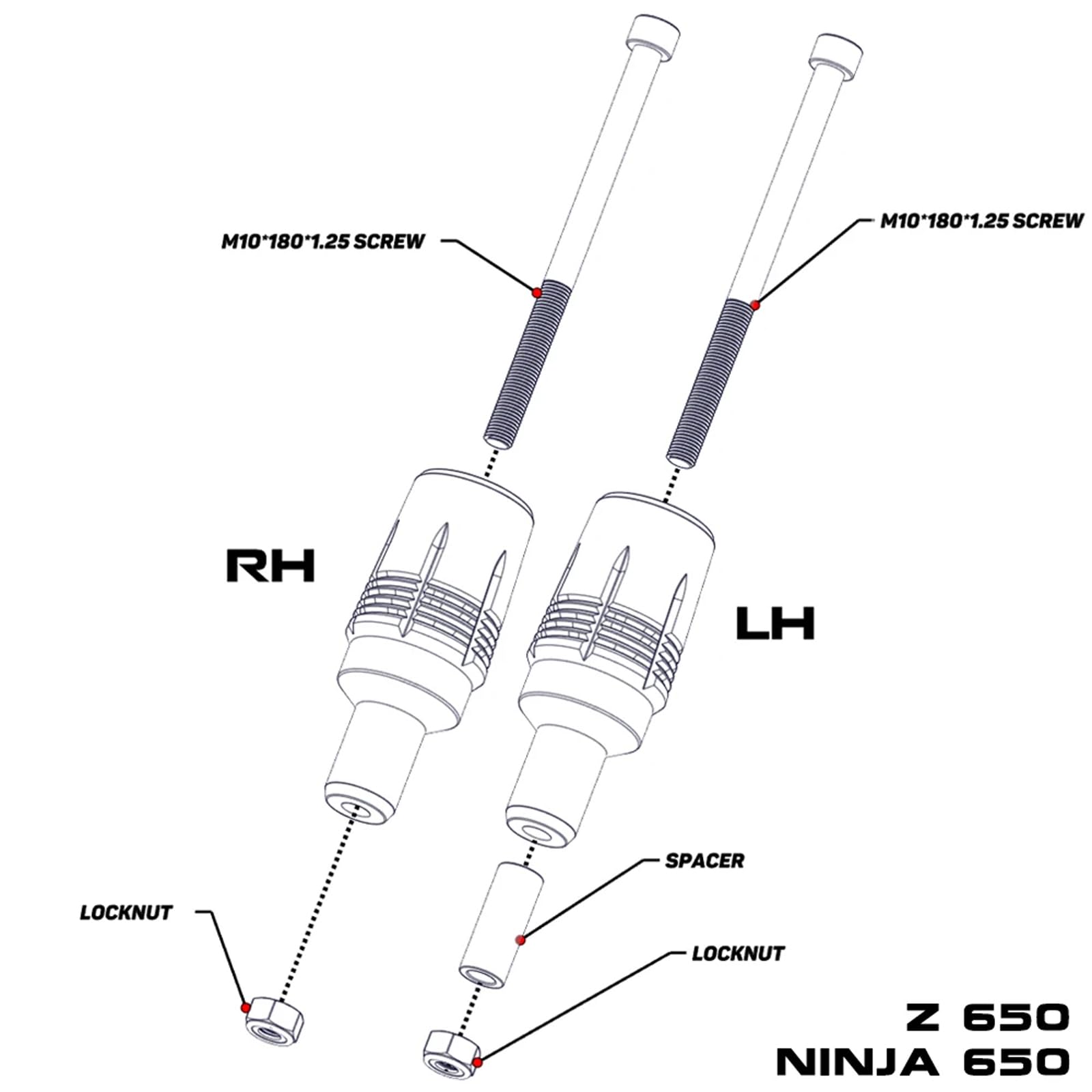 Per Kawasaki Z650 Z 650 Z650RS Ninja650 2017-2024 2023 Accessori Moto Tamponi Paratelaio Protezioni Telaio Anticaduta