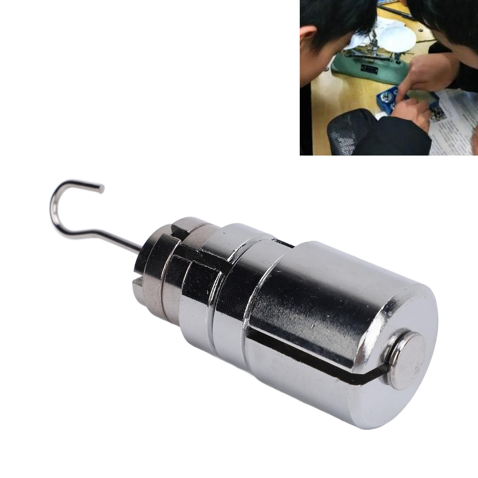Eujgoov Ensemble de Masses à Fentes en Acier Précis, avec Poids de 200 G, 50 G, 20 G, 10 G et Cintre en Métal, Idéal pour la Recherche en Classe