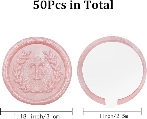 Miniatura 274 de 50 calcomanías adhesivas de cera con letra F, hechas a mano, sin necesidad de sellar, rasgar y usar calcomanías de cera para invitaciones de boda