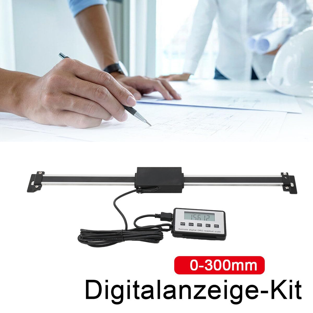 LCD Digitalanzeige Kit 0-300mm Digital Readout Kit Linearskala Anbaumeßschieber Präzises LCD-Ausleseset für Fräsmaschinen Drehmaschinen ±0,01mm Genauigkeit 3m/s