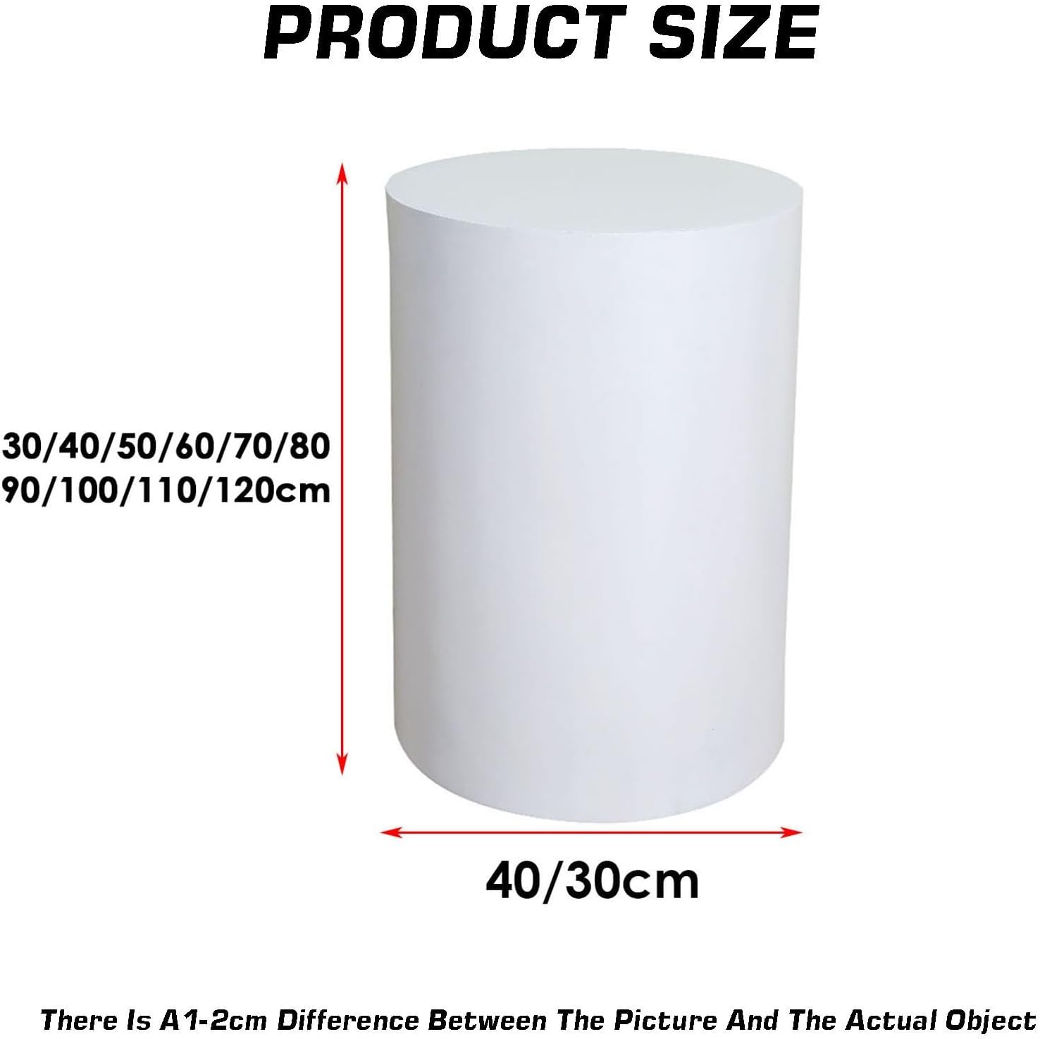 Round Display Pedestal Stand,Versatile Riser,Bridal Shop Platform Base,for Mannequins,Events and Home Decor-White-40x80/15.7x31.5in