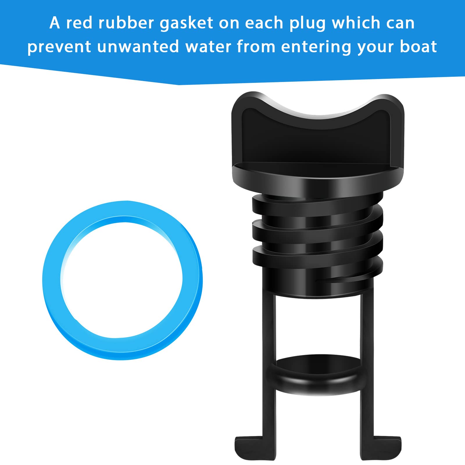 6 tapones de drenaje de nailon para kayak, tapones de drenaje para kayak, bote, canoa (azul) 4
