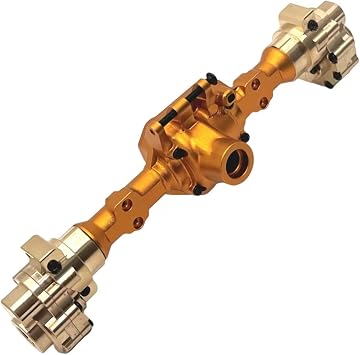 RC Axle For Wltoys 104006 104010 104020 104026 1/10 Front Rear Brass Portal Axle Gear Housing RC Car Upgrade Parts AccessoriesYellow,Rear