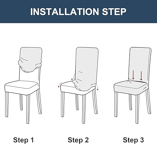 Miniatura 5 de Juego de 6 fundas navideñas para sillas de comedor, decoración temática de Feliz Navidad, fundas para sillas de cocina y comedor