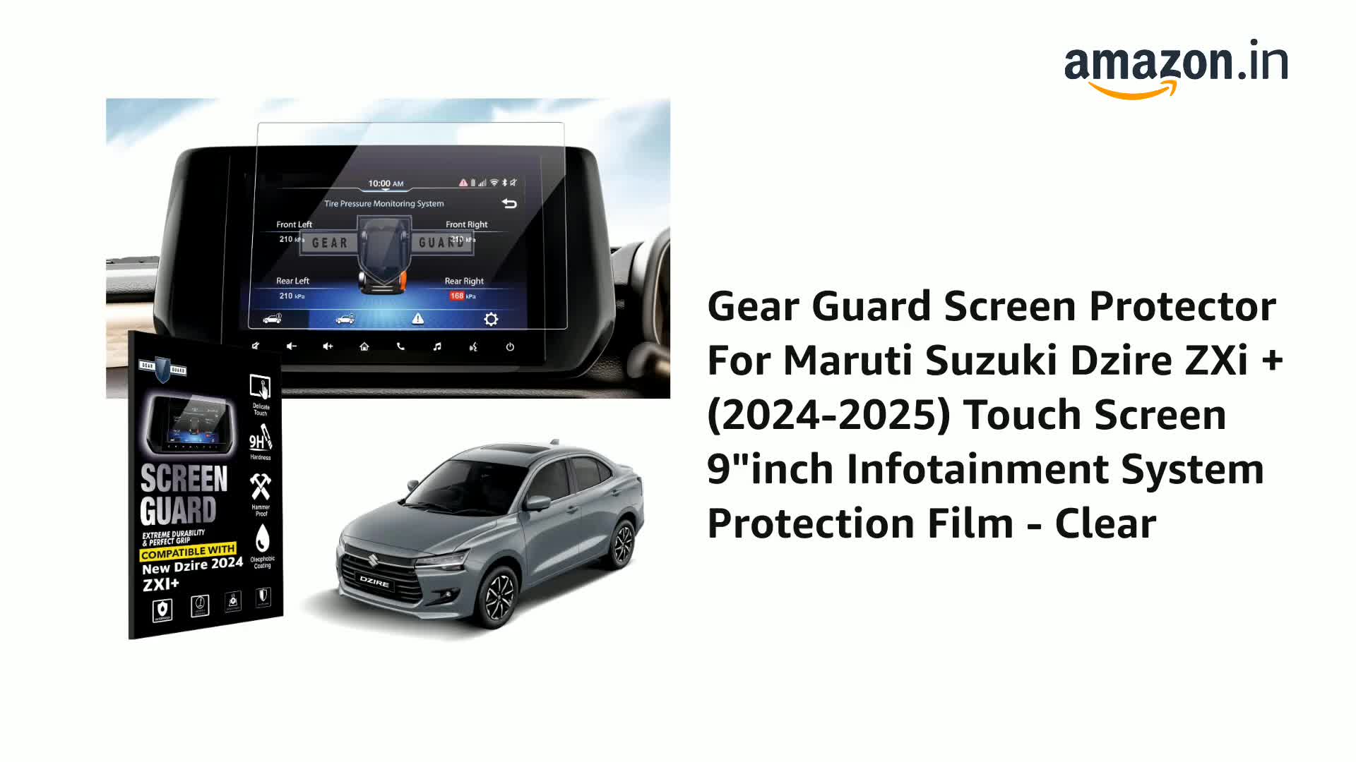 Gear Guard Screen Protector For Maruti Suzuki Dzire ZXi + (2024