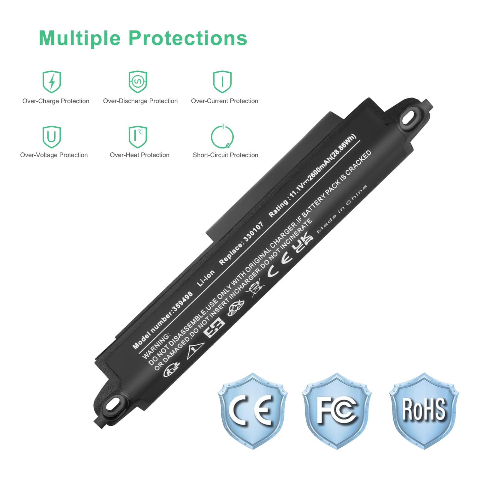 359495 Batteria per Bose SoundLink III 330105 330107 359498 330107A 359495 330105A Ersatzakku Bose SoundLink Bluetooth Mobile Speaker II 404600 11.1V 2600mAh