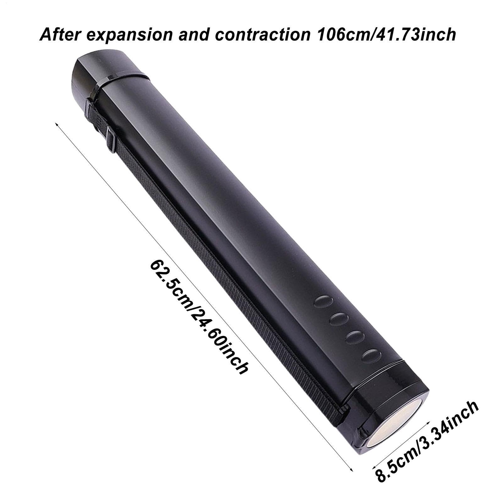 per canna da pesca, tubo per poster da 61 cm, supporto per canne da pesca blu con | cinghie, porta poster estensibile, tubi per poster, contenitore per poster, terreno, mappe, disegni,