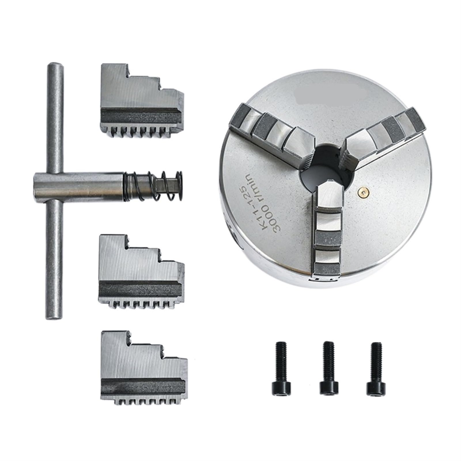 Uchwyt tokarski 125 mm 3-szczękowy samocentrujący uchwyt tokarski K11-125 precyzyjny metalowy uchwyt tokarski, ręczny uchwyt do tokarki