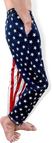 Vista 4 de Pantalones deportivos con la bandera estadounidense, pantalones deportivos casuales divertidos para hombres y mujeres