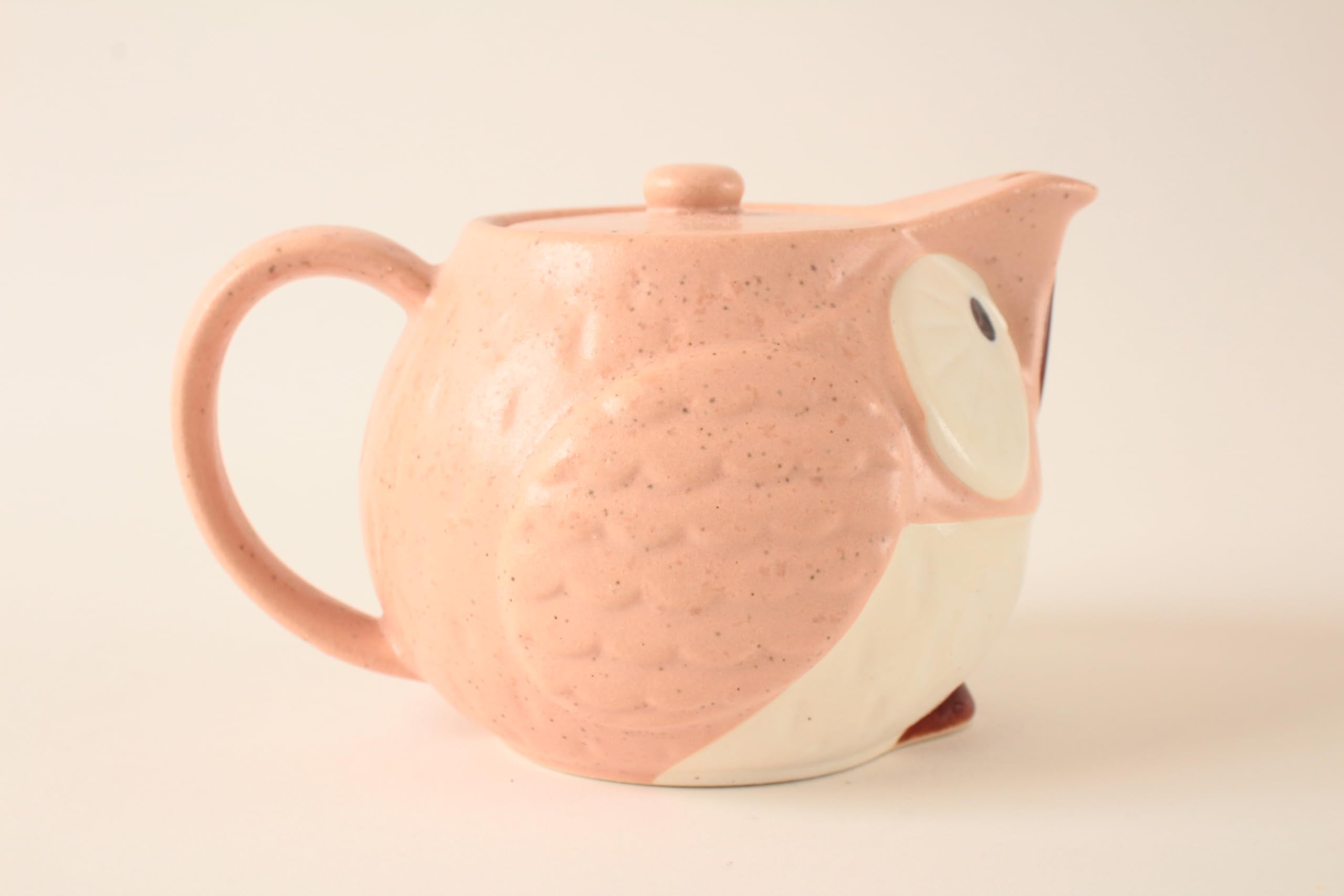 Mino ware CPK104 - Teiera giapponese in ceramica a forma di gufo Kyusu, realizzata in Giappone (importazione giapponese), CPK104 (rosa garofano)