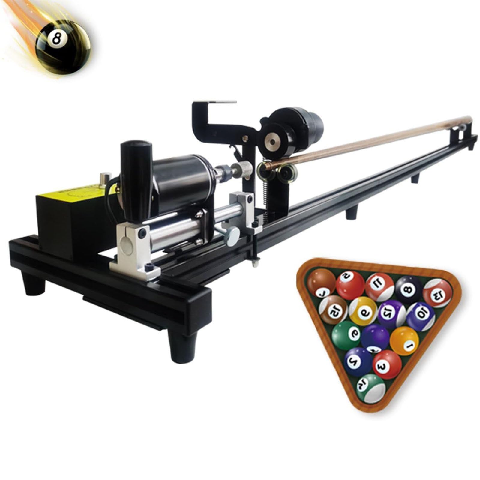 JXYQ Snooker Cue Repair Machine, 7 in 1 Pool Cue Lathe for Straightening, Grinding, Polishing, Efficient Tip Clip Repair Device