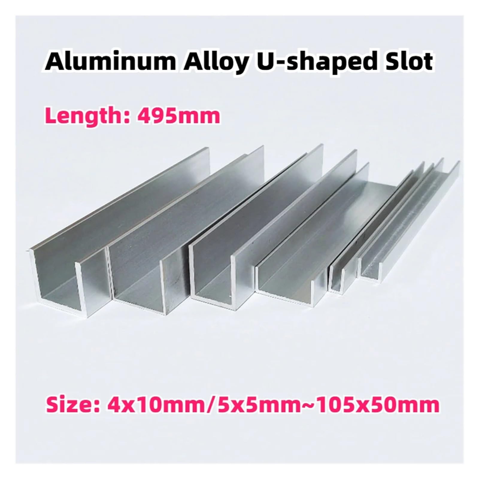 Perfil de Aluminio en U, Perfiles en U de aleación de Aluminio en Varios tamaños for enmarcar.(70x40x2mm 2pcs)