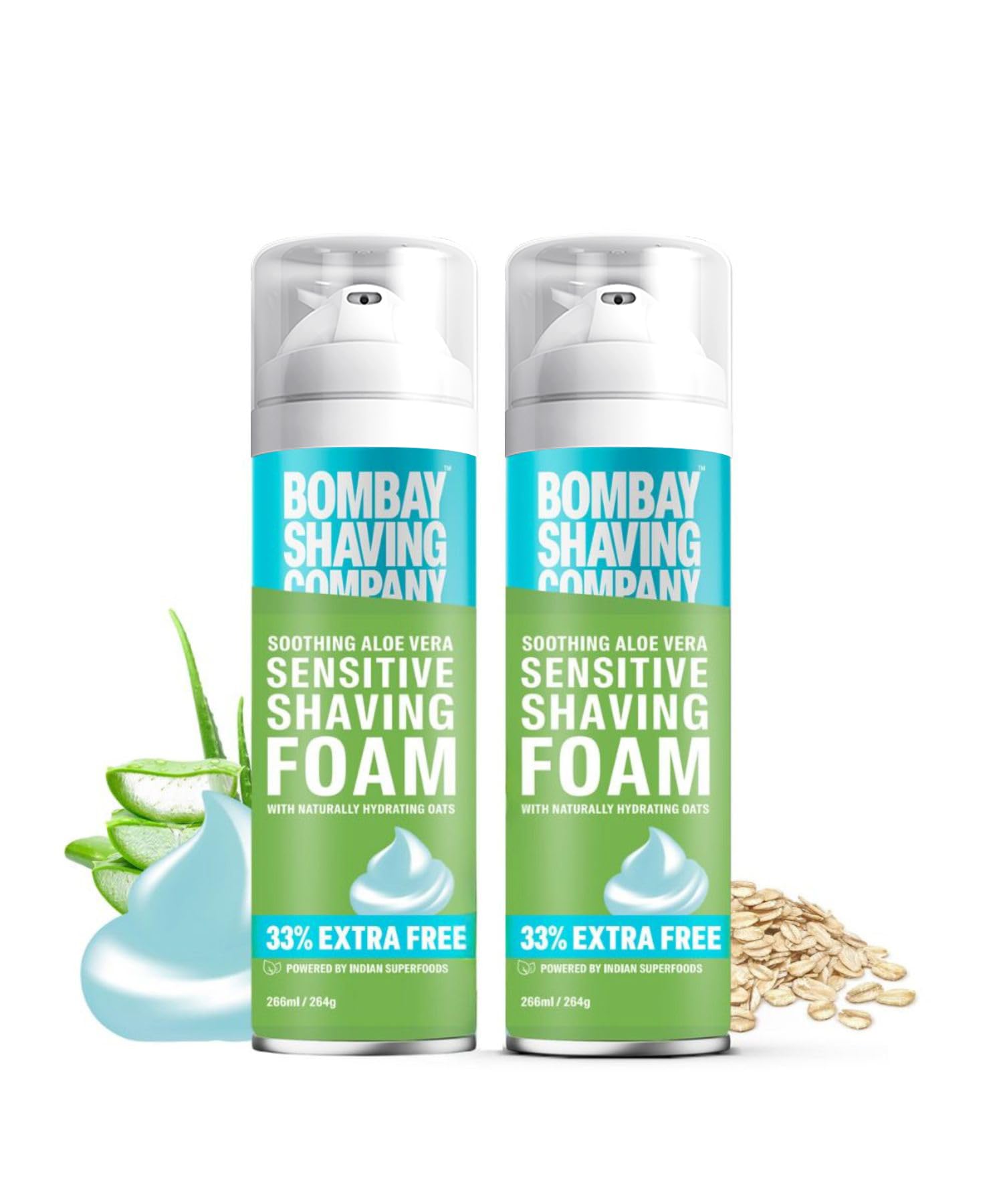 Bombay Shaving Company Sensitive Shaving Foam (Pack of 2), 266 ml (33% Extra) with Aloe Vera & Oats (B08VDL3P9C) Amazon Price History, Amazon Price Tracker
