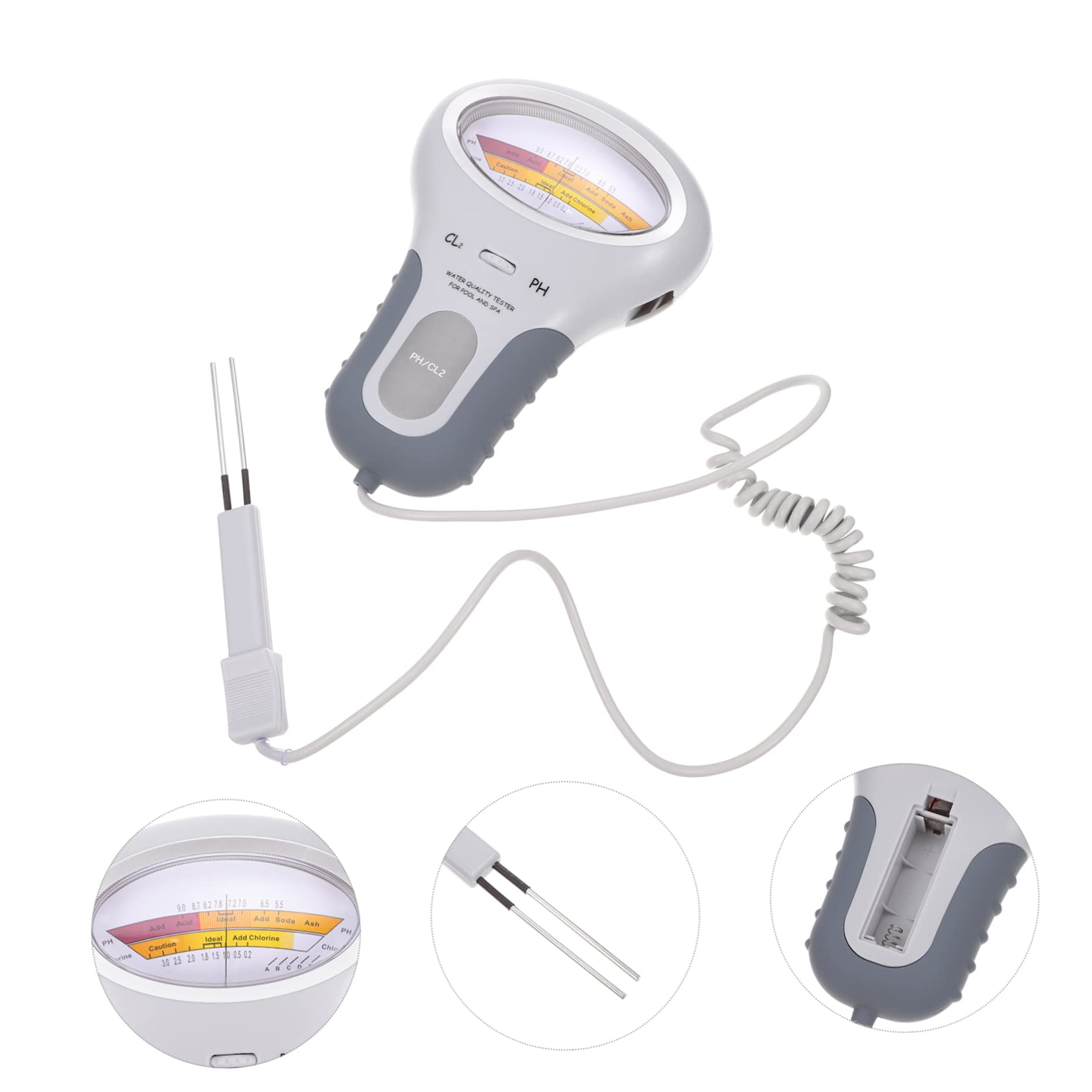 Lot De 4 Testeurs Deau De Piscine Ph-mètre Pour Spa Matériau Abs Partage En Famille