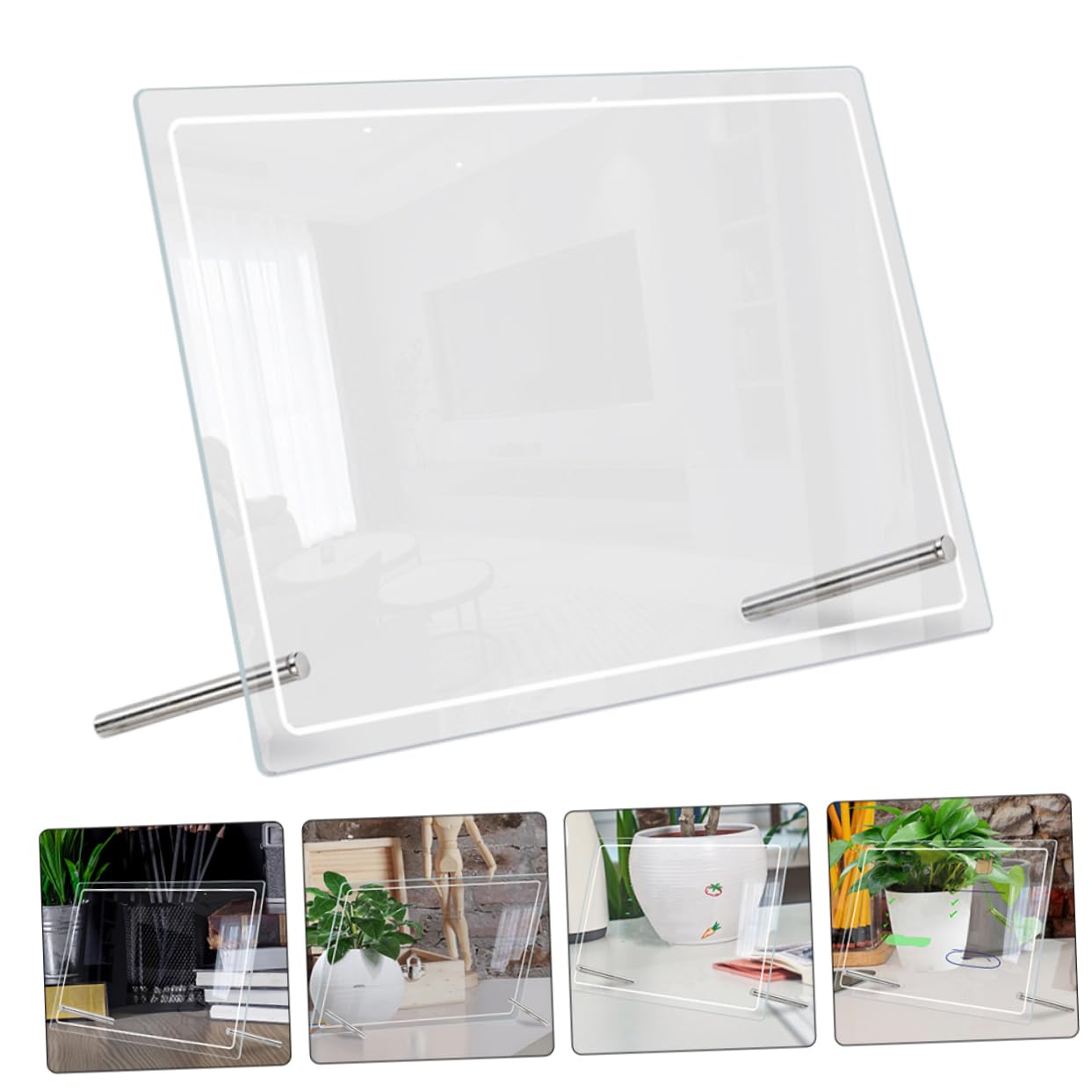 jojofuny 2 Stück Tisch Whiteboard aus Acryl Abwischbare und Polierte Memotafel Verschleißfest für Schreibtischplanung und Büroorganisation