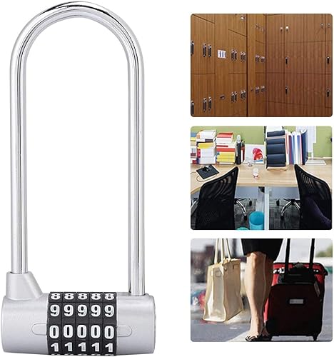 Miniatura 6 de Demeras Cerradura de contraseña digital El candado de puerta de aleación de zinc tipo U combinación contraseña gabinete es adecuado para cerraduras