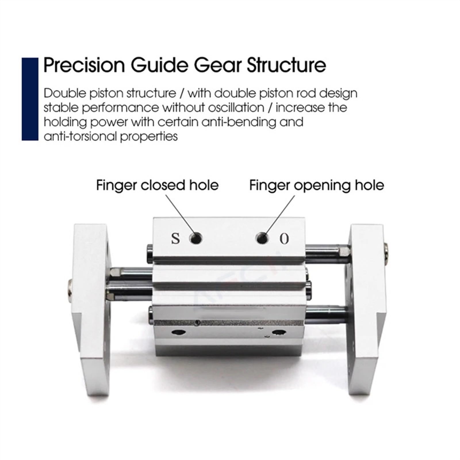 MHL2 Double Acting Pneumatic Gripper Replacement T Type Air Gripper 10D/16D/20D/25D/10D1/16D1/20D1/25D1 1pcs(MHL2-32D2)