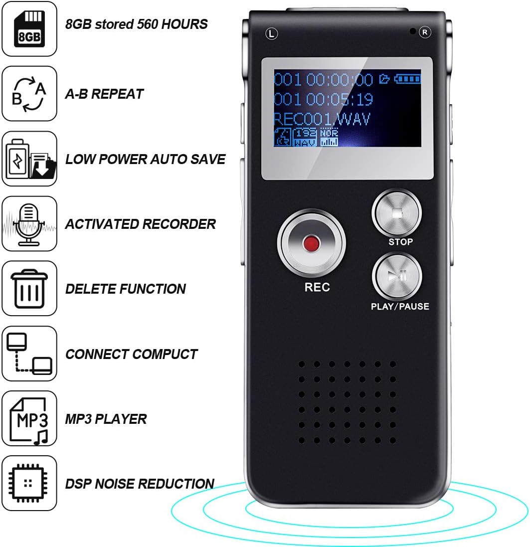 Uр Tо 40% оƒƒ Voice Recorder TOOBOM R01 Digital Voice Activated Recorder - Sound Audio Dictaphone Double Sensitive Microphone Metal Body A-B Repeat Mini Lecture Recorder Onе-Dау Sаlе: Uр tо 40% оƒƒ Voice Recorder TOOBOM R01 Digital Voice Activated Recorder - Sound Audio Dictaphone Double Sensitive Microphone Metal Body A-B Repeat Mini Lecture Recorder