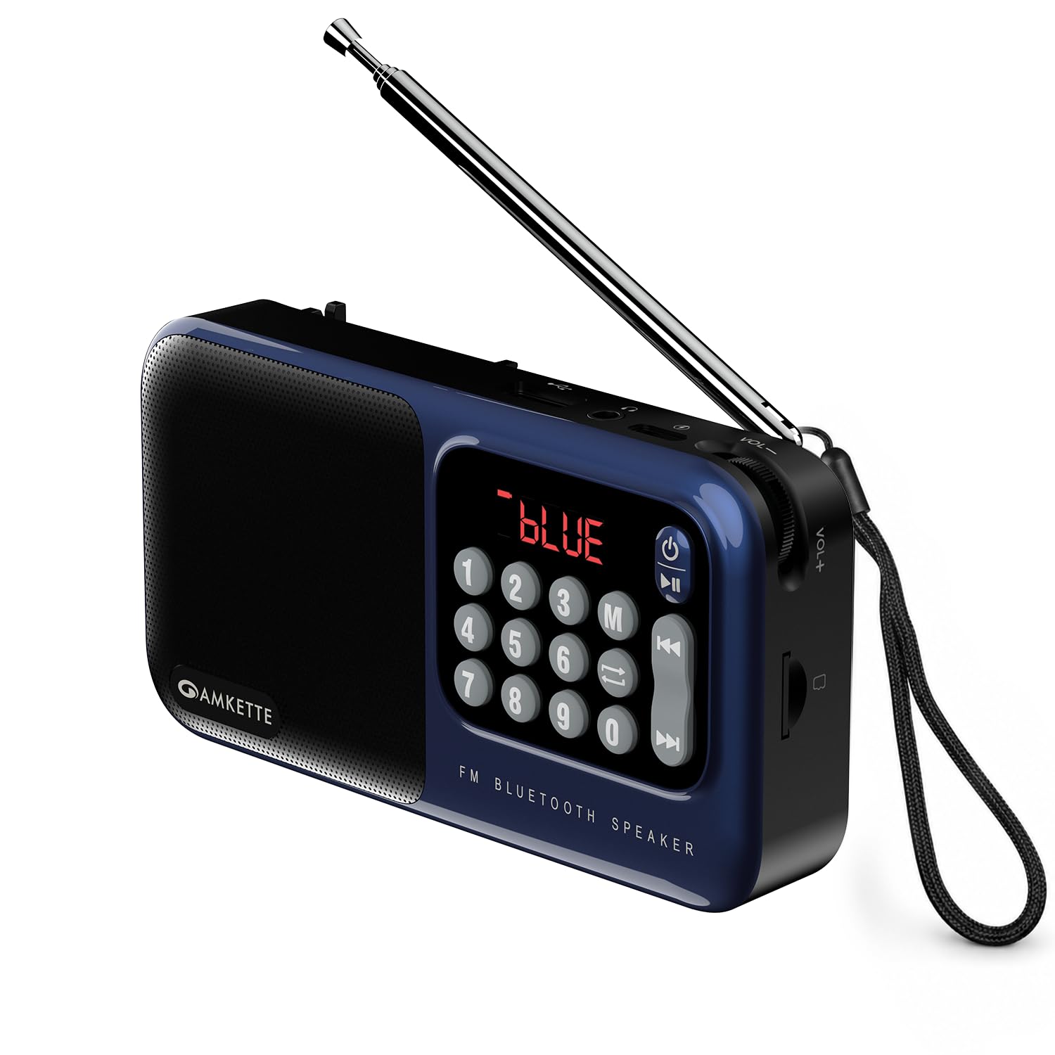 Amkette Pocket Mate Digital FM Radio with Bluetooth Speaker - Type C Charging, Antenna, Multiple Playback 8 Hours Playtime, and Number Pad (Headphone Jack, SD Card, USB Input) (Blue)-image-40