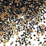 Lot de 10 000 confettis transparents noirs et dorés, strass en acrylique, décorations de t...