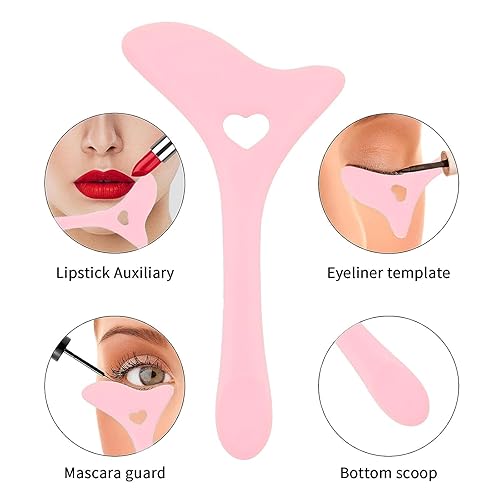 Miniatura 2 de Plantillas delineadoras de ojos, 4 unidades, reutilizables, de silicona, ayuda para delineador de ojos, punta de ojo, multifuncional, kit de