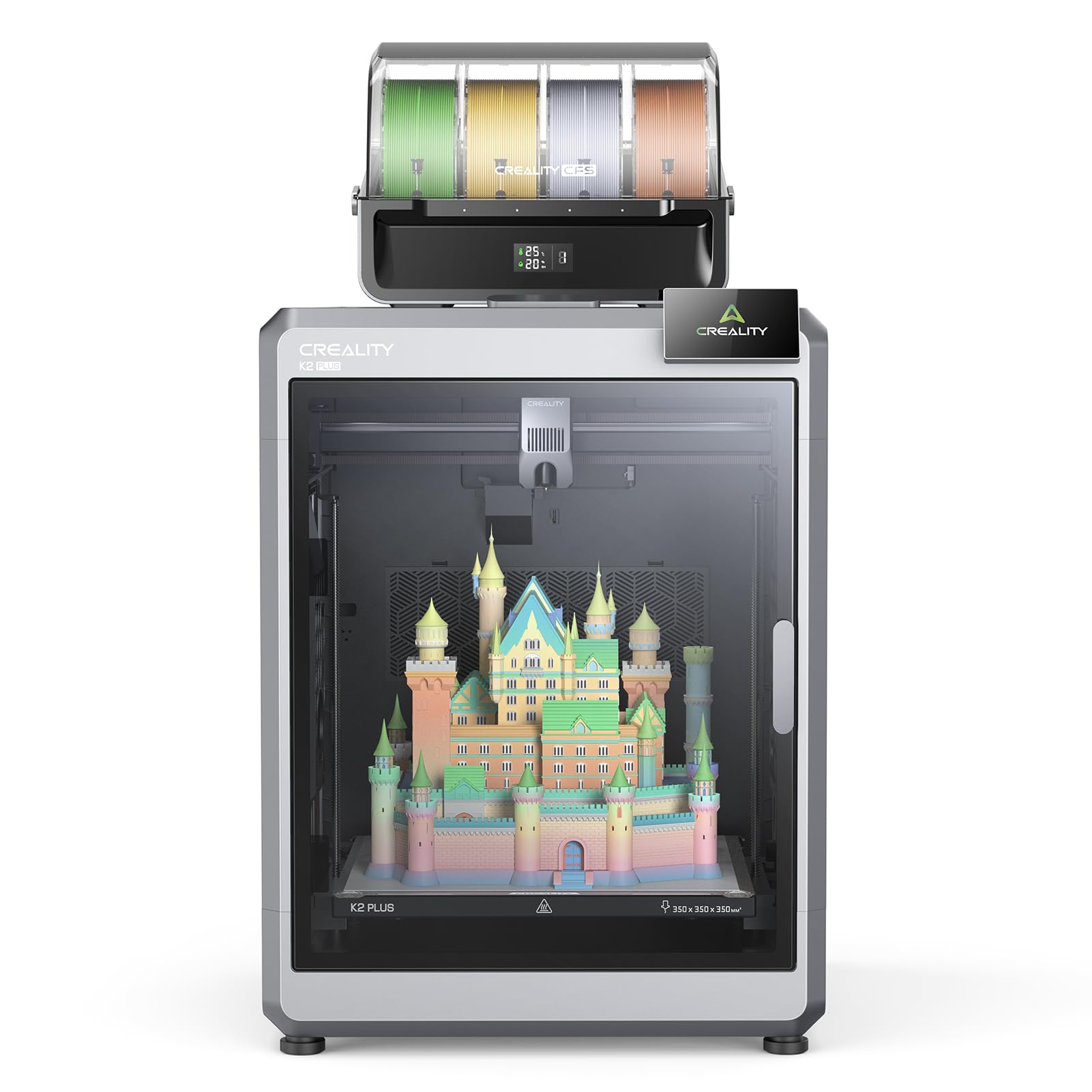 FTVOGUE K2 Plus Combo 3D-Drucker, 16-Farben Multi-Filament Druck, 350mm Bauraum, FOC Schritt-Servo Motoren, 600mm/s Geschwindigkeit, Dual KI Kameras, Auto Kalibrierung for Große Modelle (EU)