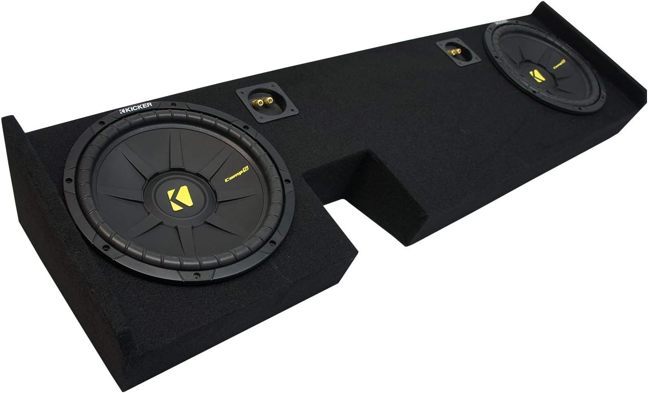 KICKER CWCS10 Compatible with Ford F-150 EXT Super Cab Truck 2009-2014 Bundled with Dual 10" Sub Box Enclosure