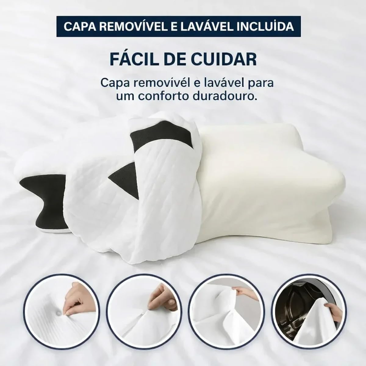 Almofada Dormax Almohada Ortopédica Alivia Dolores Cuello Y Hombros Suave Transpirable，Negro