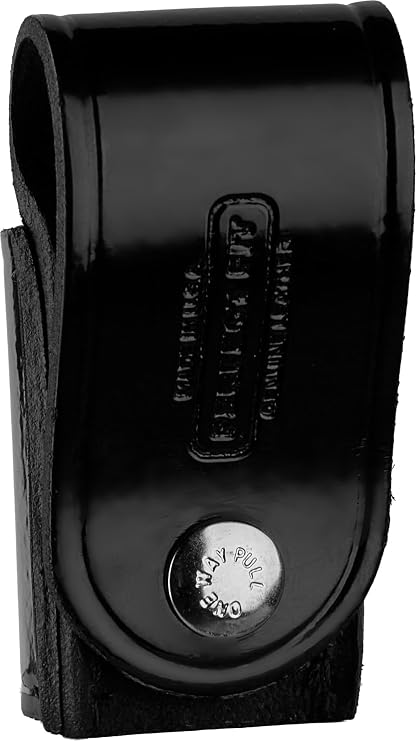 Shield Wallets Black Flashlight Holder with Snap Back Belt Slide, Open Top and Open Bottom Holster, Fits Duty Belts up to 2.25 Inch, Made in USA