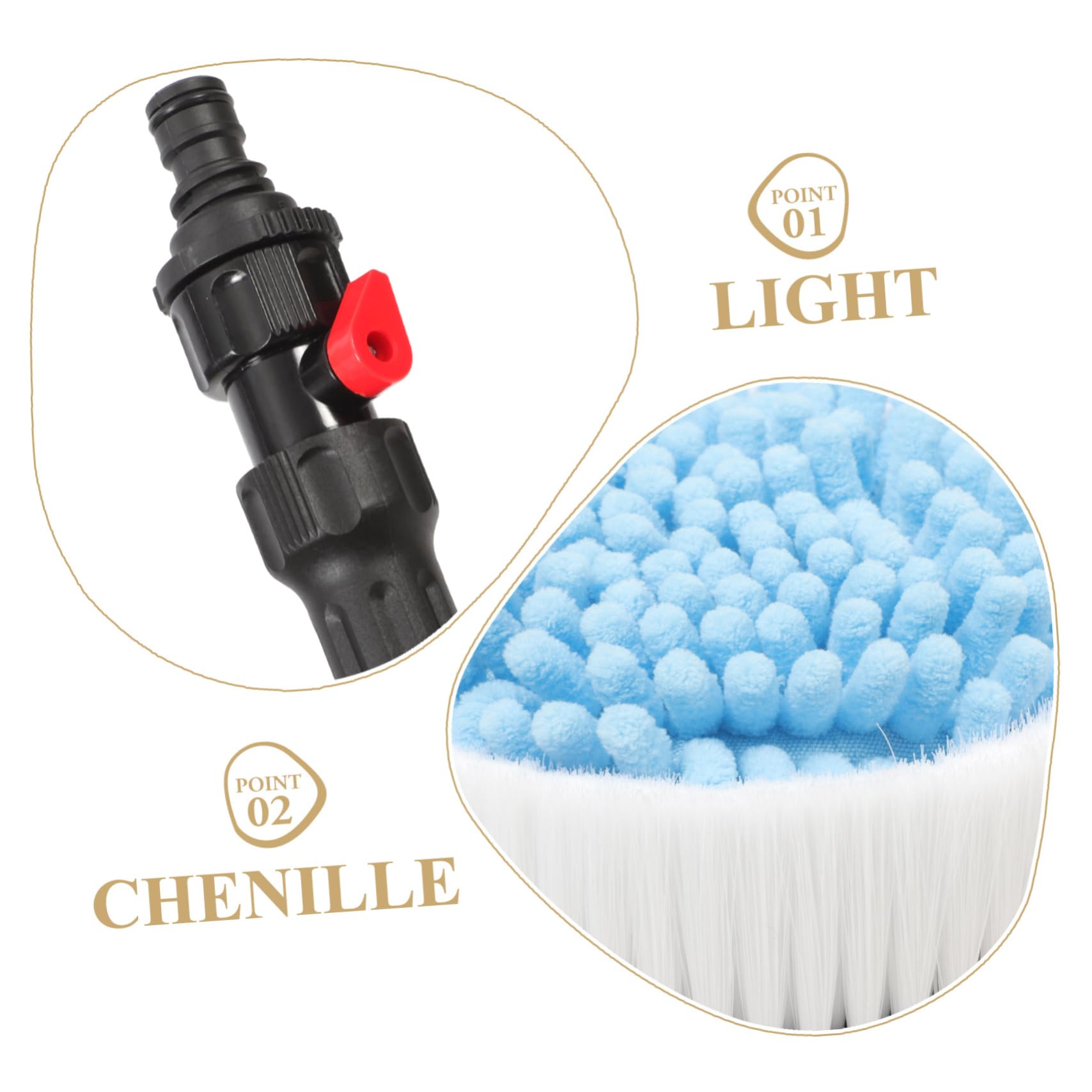 Gatuida Brosse De Lavage De Voiture Rotative à Long Manche Système Rétractable pour Nettoyage Voiture Automatique Lavage Extérieur