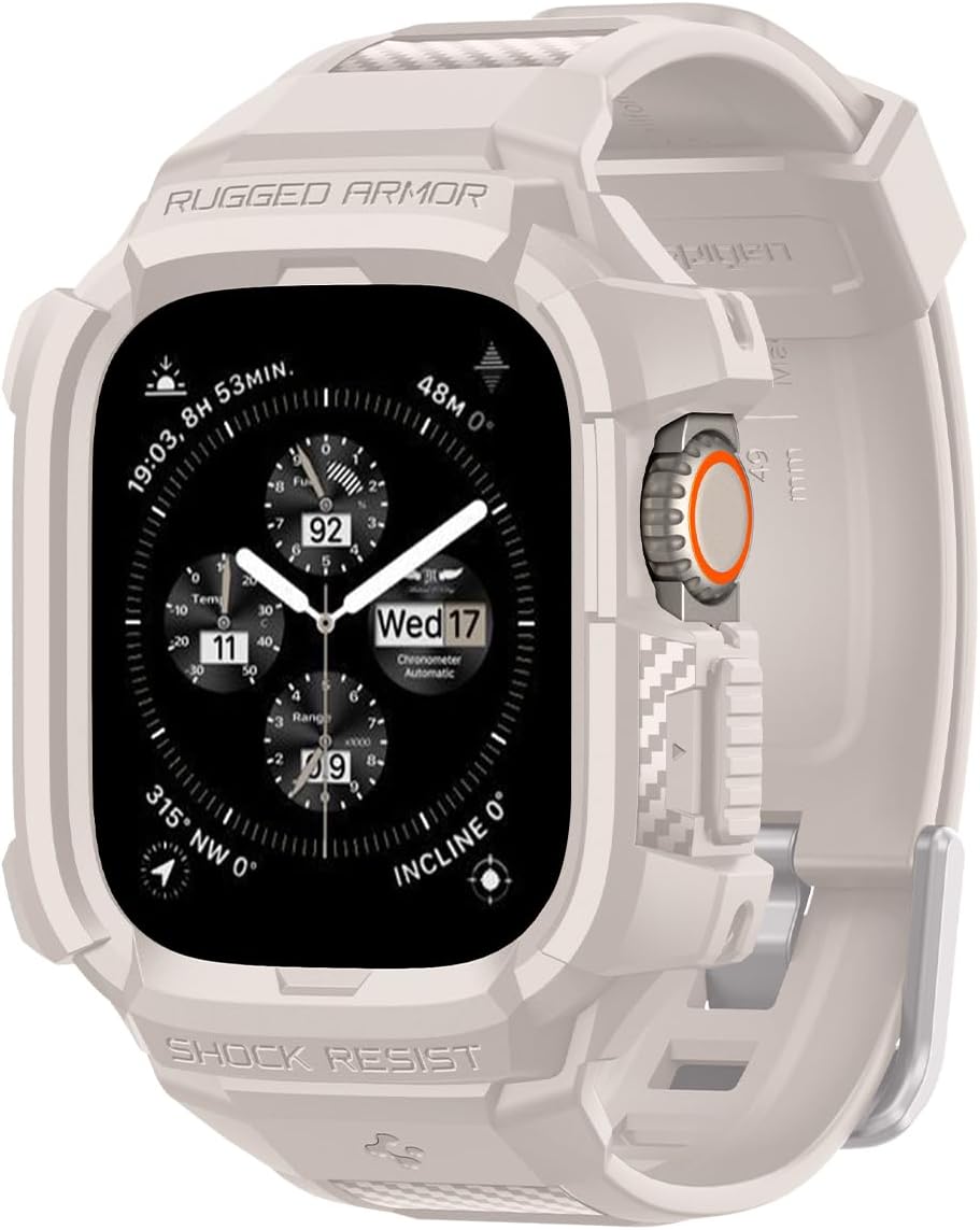Spigen Rugged Armor Pro for Apple Watch Ultra 3/2/1 49mm Case with Band