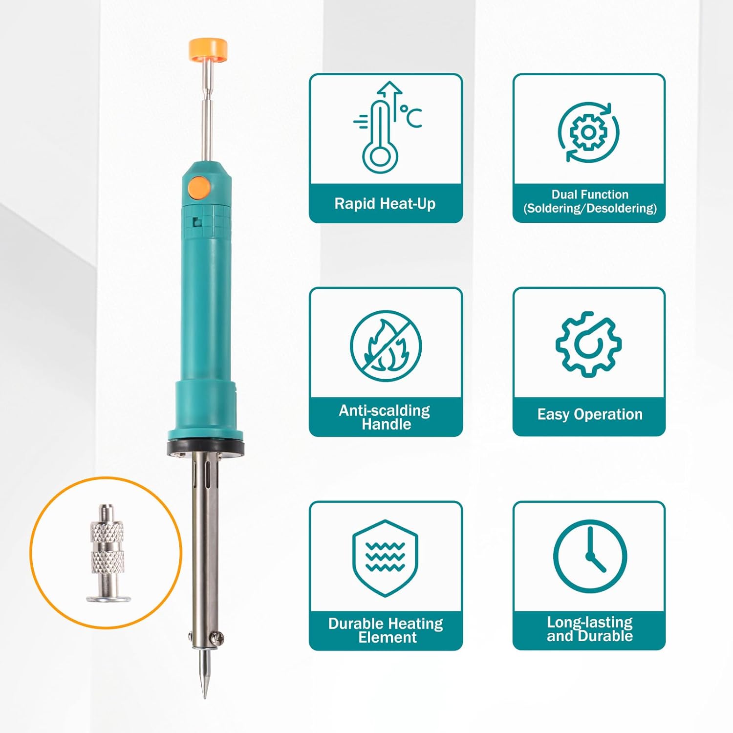 Electric Desoldering Pump & Soldering Iron Kit, 2-in-1 Solder Sucker Tool, 36W, Heatproof Handle, Desoldering Gun & Soldering Iron Combo for Electronic Repair & DIY Projects (EDS-92)