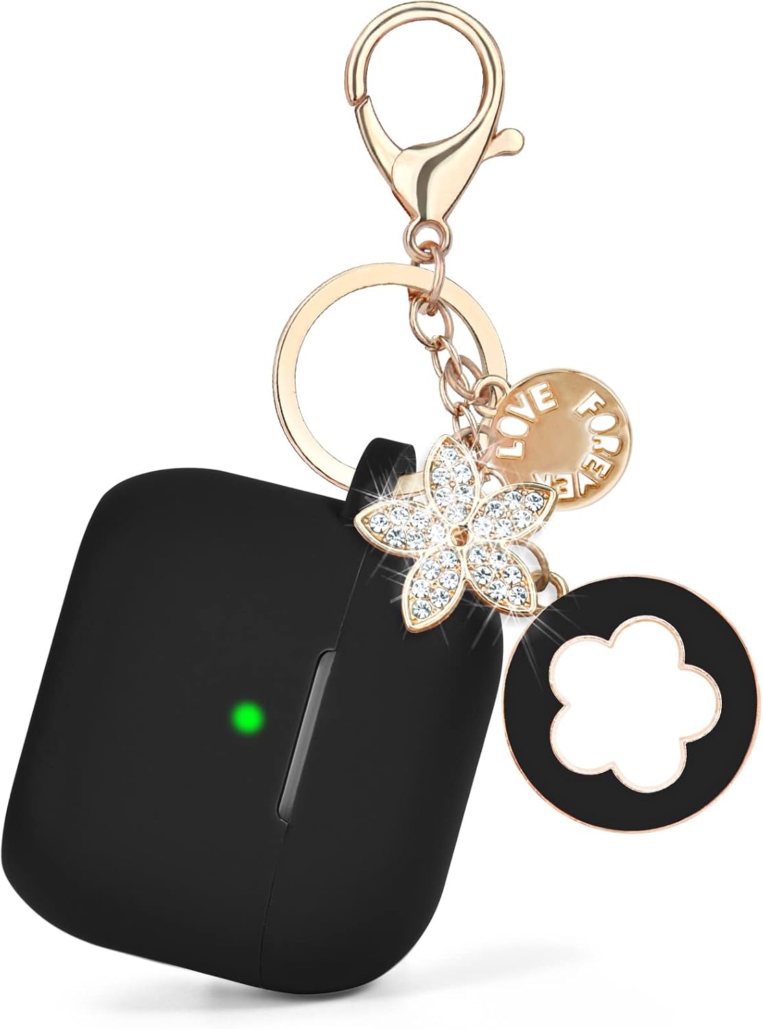 Case for Airpods Pro 2nd Generation – VISOOM Airpods Pro 2 Cases Cover Black Women 2022 Silicone iPod Pro 2 Earbuds Wireless Charging Case Girl Bling Keychain for Apple Airpod Gen Pro 2