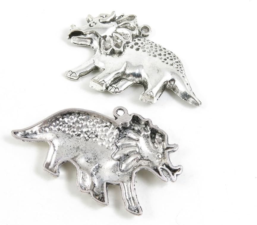 Antique Silver Tone Jewelry Making Charms Pendant Findings Craft Supplies Bulk Lots Arts O2QX9 Dinosaur
