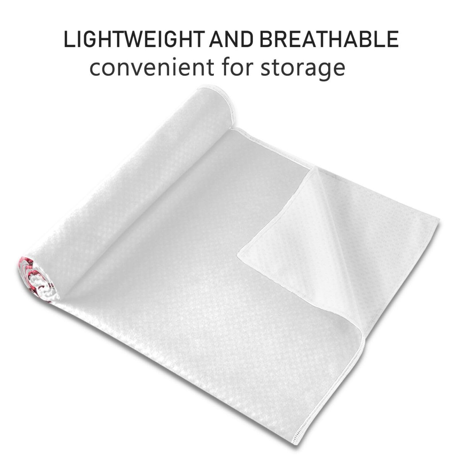 Fygkptb Two Red Wine Glasses with Heart Over White Background Yoga Towel Non Slip Yoga Mat Cloth Foldable Yoga Towel Sweat Absorbent Yoga Towel with Storage Mesh Bag 73 x 27 inch