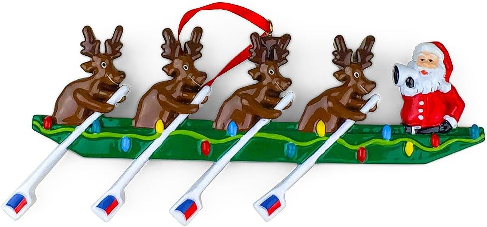 ChalkTalkSPORTS Rowing Reindeer | Crew Resin Christmas Ornament