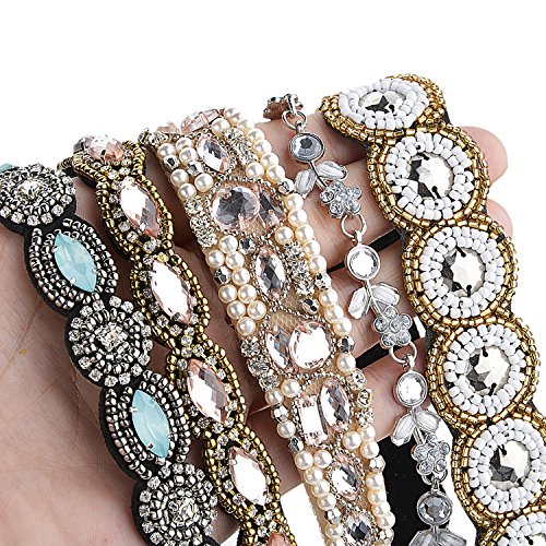 Zoylink Strass haarband, elastisch, voor dames, 5 stuks - Image 3