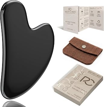 Rena Chris Gua Sha Facial Tools, Stainless Steel Guasha - Metallic Black