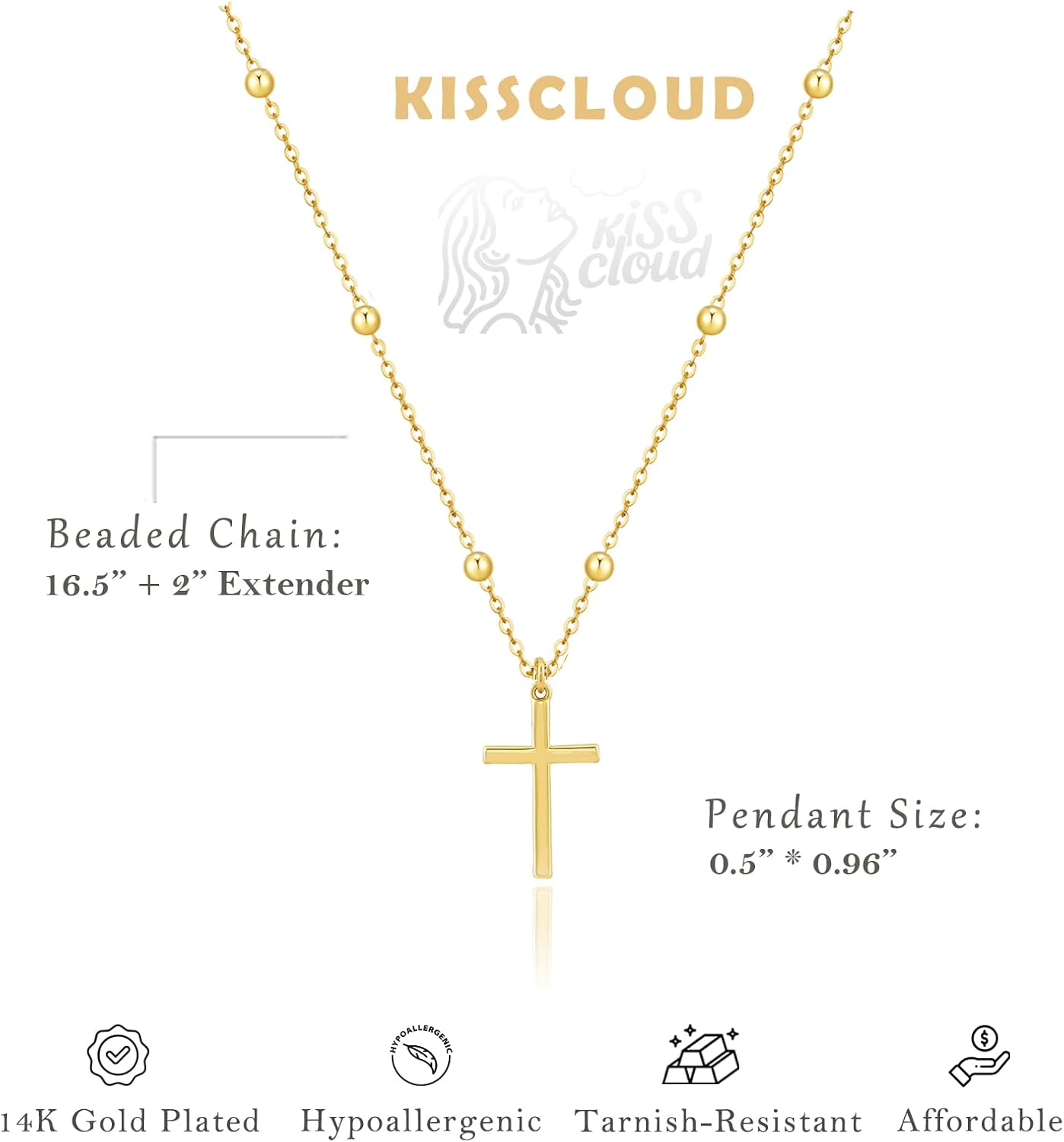 Cross Necklace for Women Dainty 14K Gold Silver Plated Cross Chain Pendant Christian Religious Baptism Faith Charm Trendy Jewelry Gift - Image 6