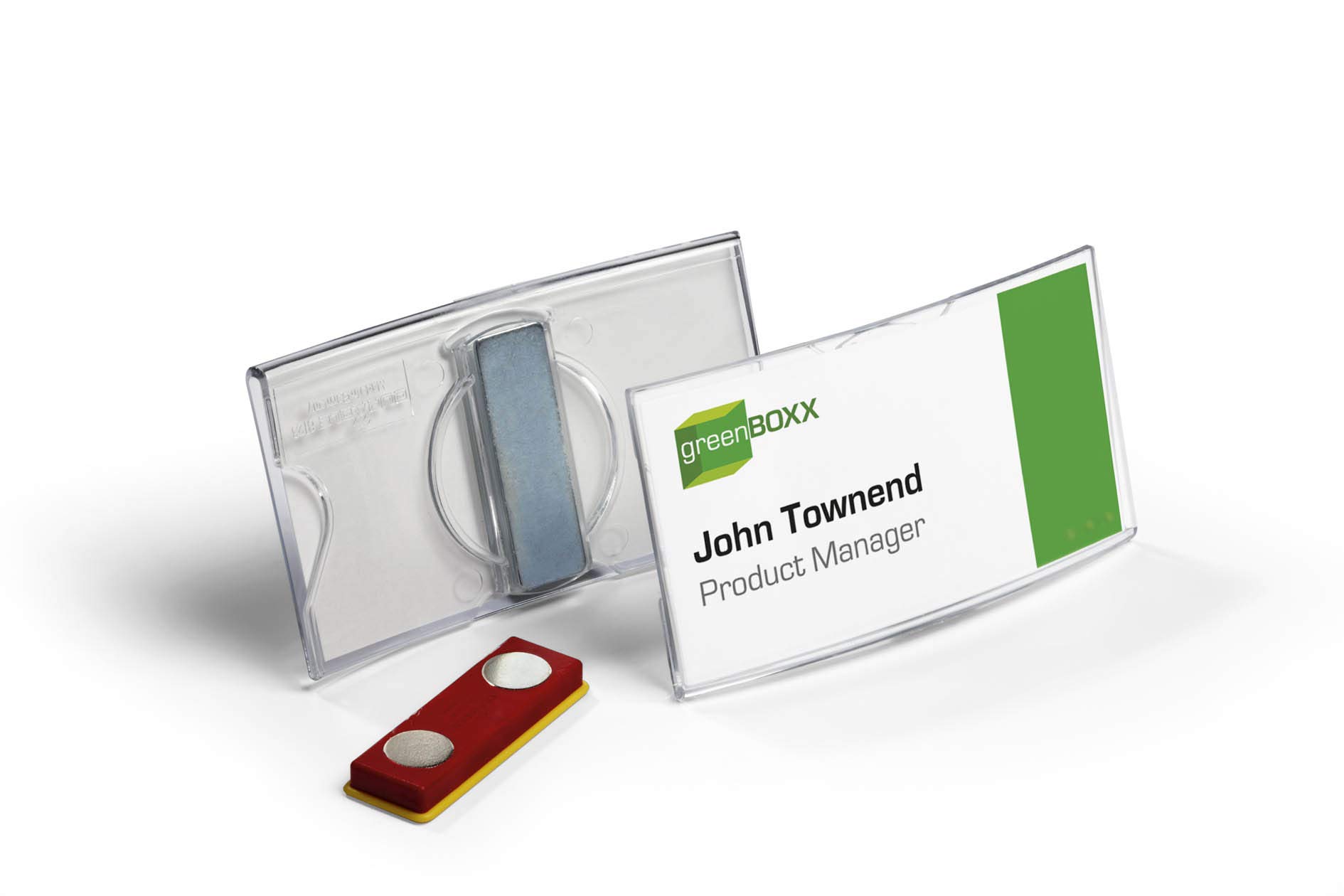 Naambadge van kunststof │ met magneet 75 mm | met magneet „Premium