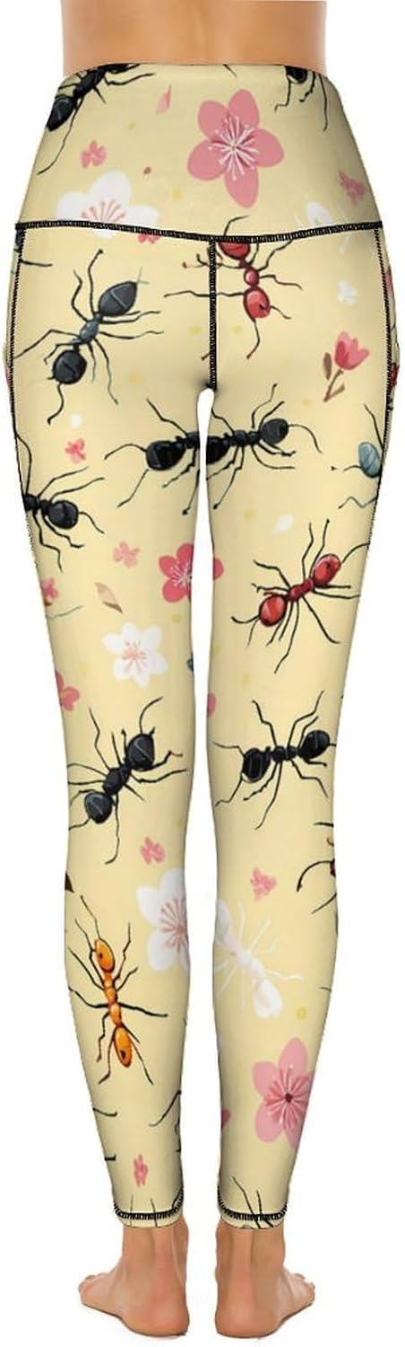 Funny Ant Women's Leggings High Waisted Yoga Pants Workout Athletic Running Pants